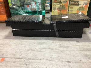 Black Aluminum Full Size Crossbed Truck Tool Box customer returns