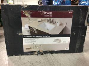 HOME DECORATORS CHAMPAGNE DUNES VANITY TOP 37 NEW