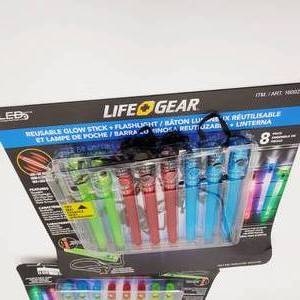 lot 051 image: Reusable Glow Stick and Flashlight Combo, 6-in-1 Multi Use Flashlight with Emergency Whistle