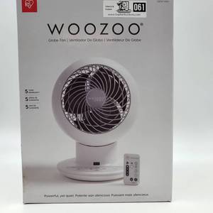lot 061 image: Woozoo SM12 Mini Globe Circulator Table Fan in White