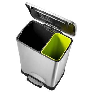 lot 067 image: In Box EKO NeoCube Stainless Steel Recycle 28L  18L Step Trash Can
