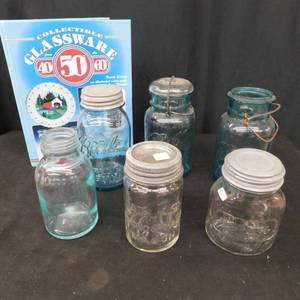 BLUE GLASS JARS