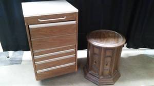 ROLLING CABINENT  RETRO END TABLE