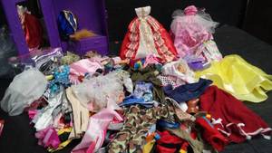 BARBIE WARDROBE FULL OF CLOTHES, SHOES, AND MORE