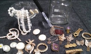 ANTIQUE BARETTES, VINTAGE COSTUME JEWERLY