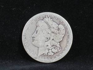 lot 8 image: 1880-S Morgan Silver Dollar