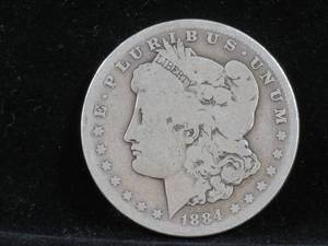 lot 10 image: 1884-S Morgan Silver Dollar