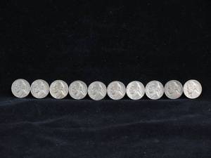 lot 19 image: (10) 1943-S US Wartime Silver Nickels
