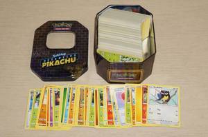 lot 57 image: Metal Tin of Pokemon Cards