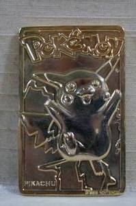 lot 60 image: Gold Plated Pikachu Pokemon Card