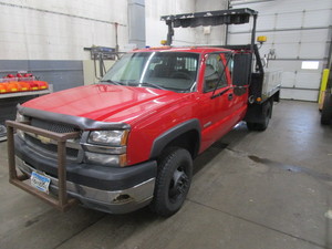CHEVY SILVERADO DIRECTIONAL SIGN AND DIESEL REFUELING STATION TRUCK