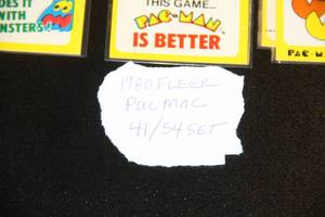 1980 Fleer Pac Man Sticker Partial Set  41 of 54 Cards