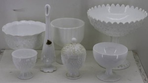 lot 24 image: White Glassware