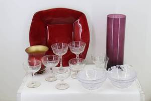 lot 41 image: Misc Goblets, Trays, Bowls