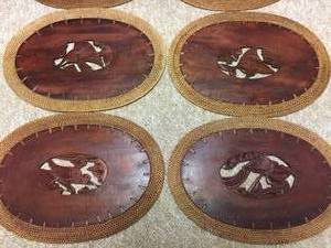 lot 81 image: Ten Wooden and Wicker Placemats