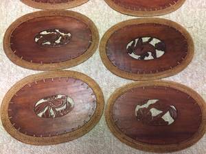 lot 84 image: Ten Wooden & Wicker Placemats