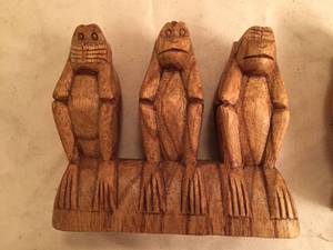 lot 92 image: Carved Wooden Monkeys