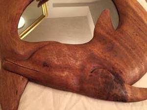 lot 63 image: Carved Dolphin Mirror