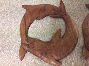 lot 65 image: Two Wooden Dolphin Frames
