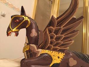 lot 108 image: Carved Flying Pegasus