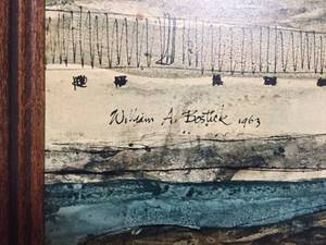 lot 124 image: William A Bostick 1963 Framed Art