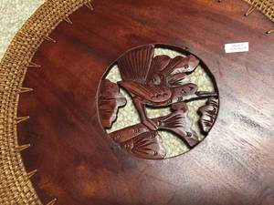 lot 126 image: Large Lot of Over 60 Wooden Table Mats w Wicker Trim