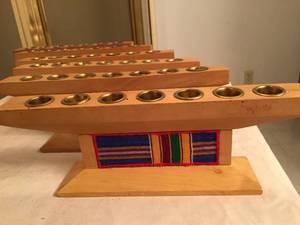 lot 132 image: Six Kawanza Candle Holders w Fabric Accents