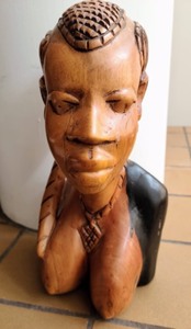 lot 6 image: African FiguralBust  Wood Carving