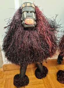lot 8 image: Two Nigerian Ceremonial Masquerades (Ekpo)