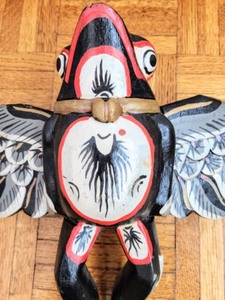 lot 19 image: Pair of Painted Wooden Flying Frogs