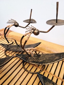 lot 24 image: Metal Surfers Incense Holders