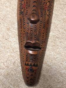 lot 195 image: Large Hand Craved Ornate Wall Mask