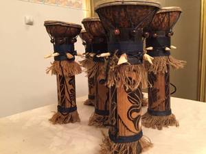 lot 208 image: Six Cipacing Drums with Tooth Accents