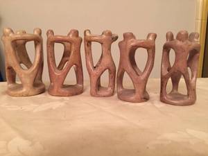 lot 214 image: Stone Carving FigurinesFamily Sculptures (Made in Kenya)