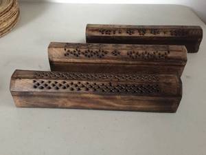 lot 237 image: Three Ornate Carved Hinged Incense Burners