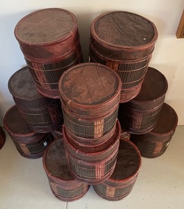 lot 282 image: Lot of 14 Round Nesting Boxes