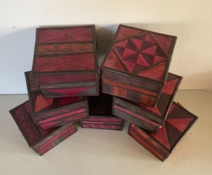 lot 275 image: Three Sets of Rattan Nesting Boxes