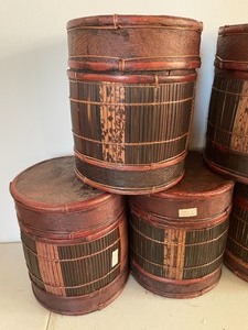 lot 281 image: Lot of 9 Round Nesting Boxes