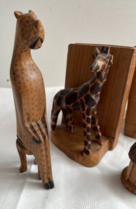 lot 308 image: Wooden Fun Including a Bookends and a Body Oil Tray