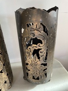 lot 303 image: Metal Vases or Candle Holders