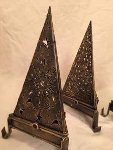 lot 262 image: Three Metal Triangular Incense Burners