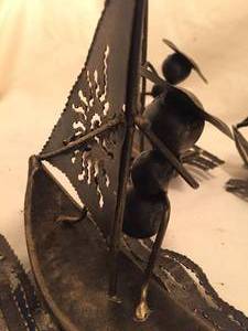 lot 325 image: 5 Metal Candle Holders With An Ant On A Sailboat