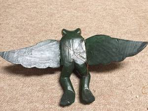 lot 328 image: Flying Wooden Painted Frog