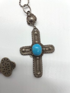 lot 338 image: 2 Sterling Silver Cross Necklaces