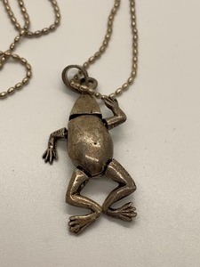 lot 305 image: Articulated Sterling Frog Necklace