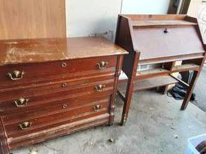 Secretary Desk & 3 Drawer Dresser