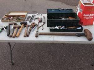 Large Lot Of Vintage Tools & Tool Boxes