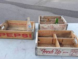 2- 7 Up Crates & 1-Pepsi Crate
