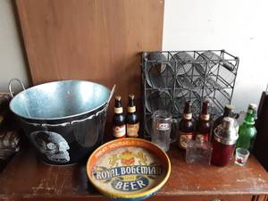 Lot Of Bar Ware & Wine Rack