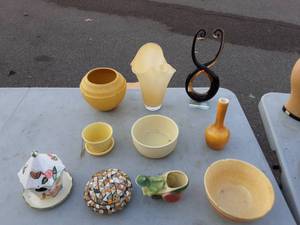 Yellow Glass & Pottery